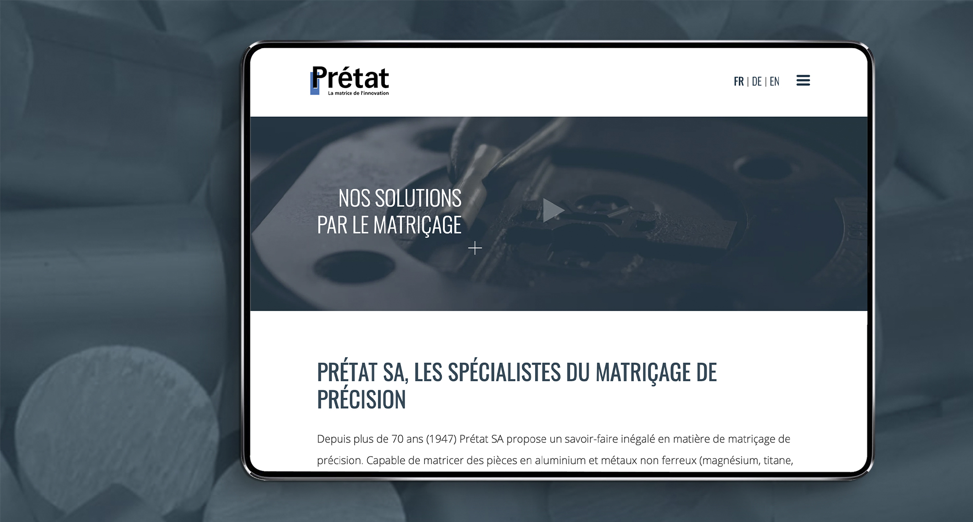 Site internet pour Pretat.