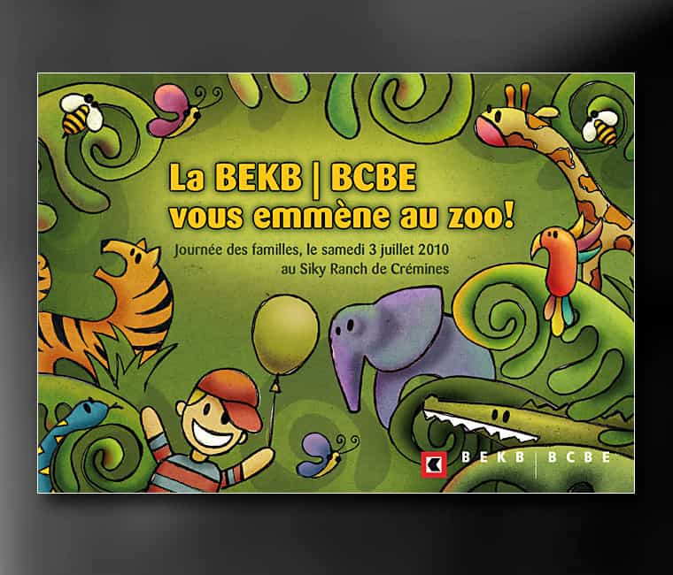 Affiche pub pour aller au zoo avec la BCBE.