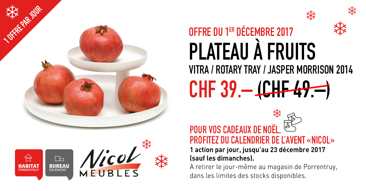 Affiche de campagne de noël offre 1er Décembre pour Nicol Meubles.