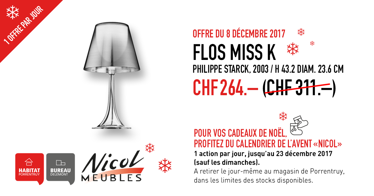 Affiche de campagne de noël offre 8ème Décembre pour Nicol Meubles.