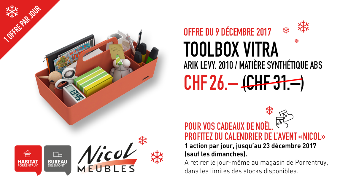 Affiche de campagne de noël offre 9ème Décembre pour Nicol Meubles.