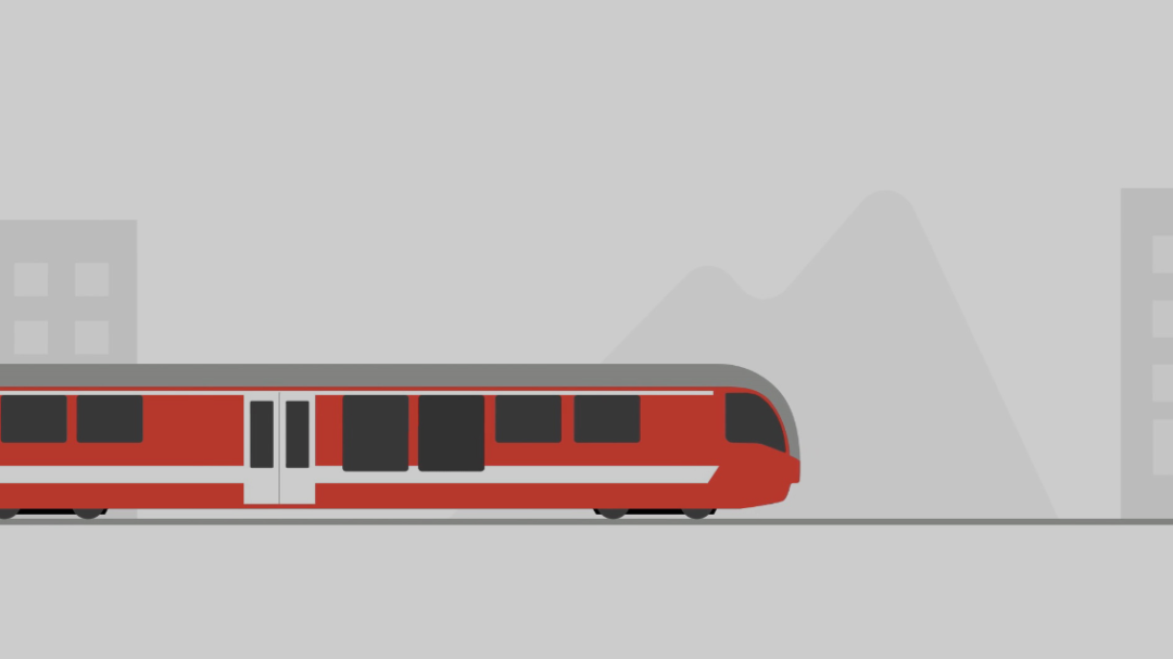 Aperçu de la vidéo en motion design pour ArcExpress où roule un train des Chemins de fer du Jura