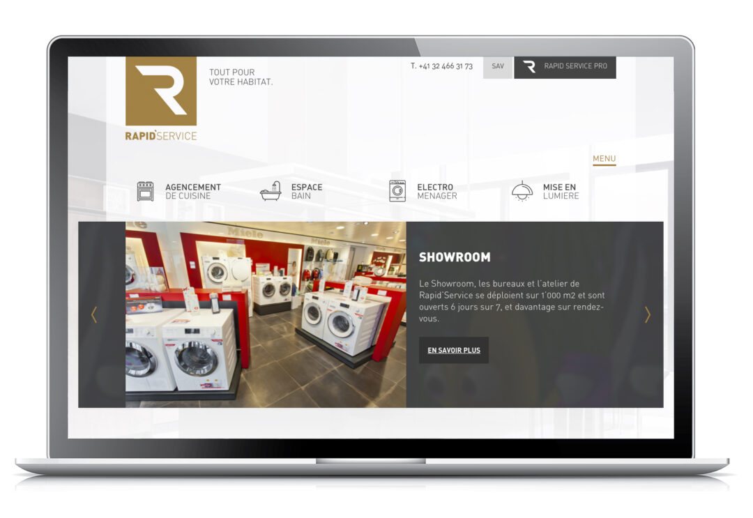 Page du site Rapid'Service concernant les "Showroom".