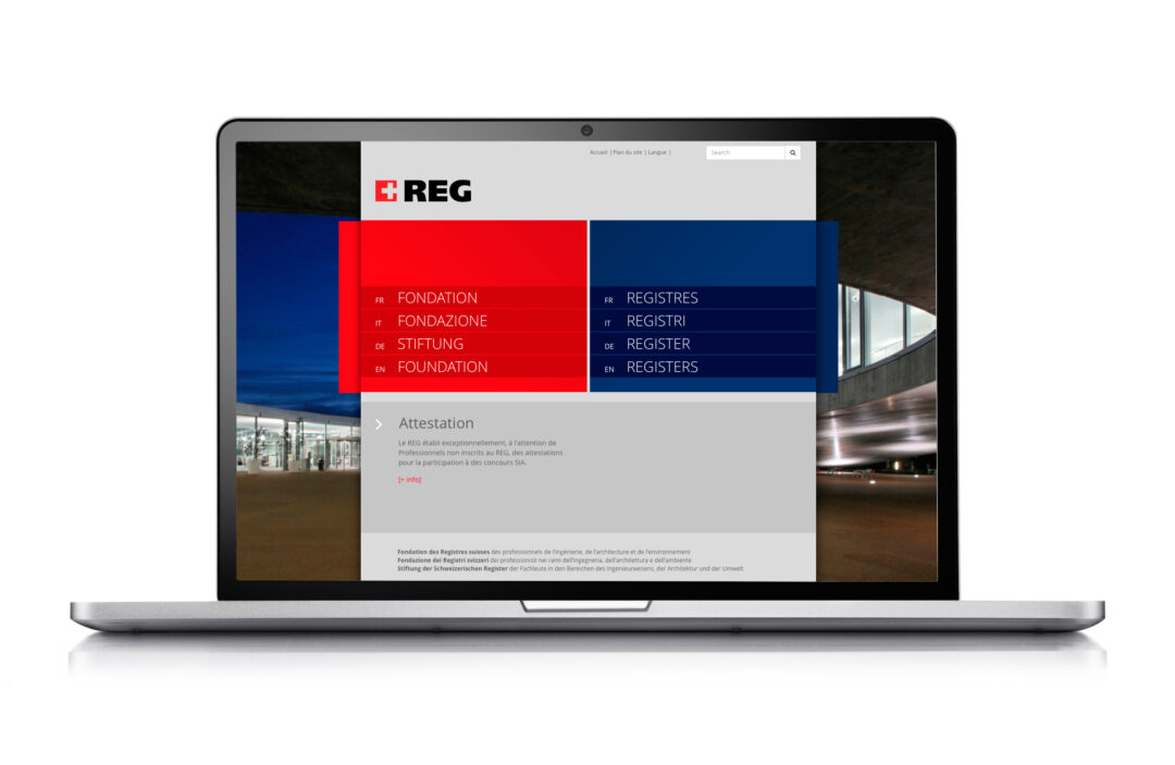 Page d'accueil du nouveau site internet de Reg.