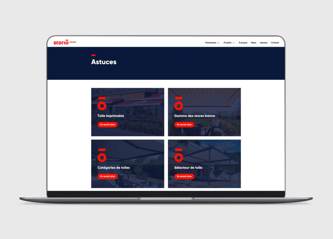 Site internet page astuces Storio Groupe
