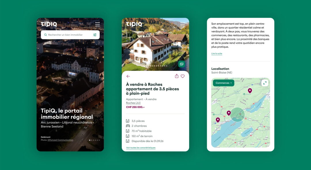 TipiQ, le portail immobilier de l'Arc jurassien